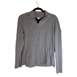 Moncler Gamme Bleu Mens Gray Long Sleeve Polo Shirt Size S Made in Italy